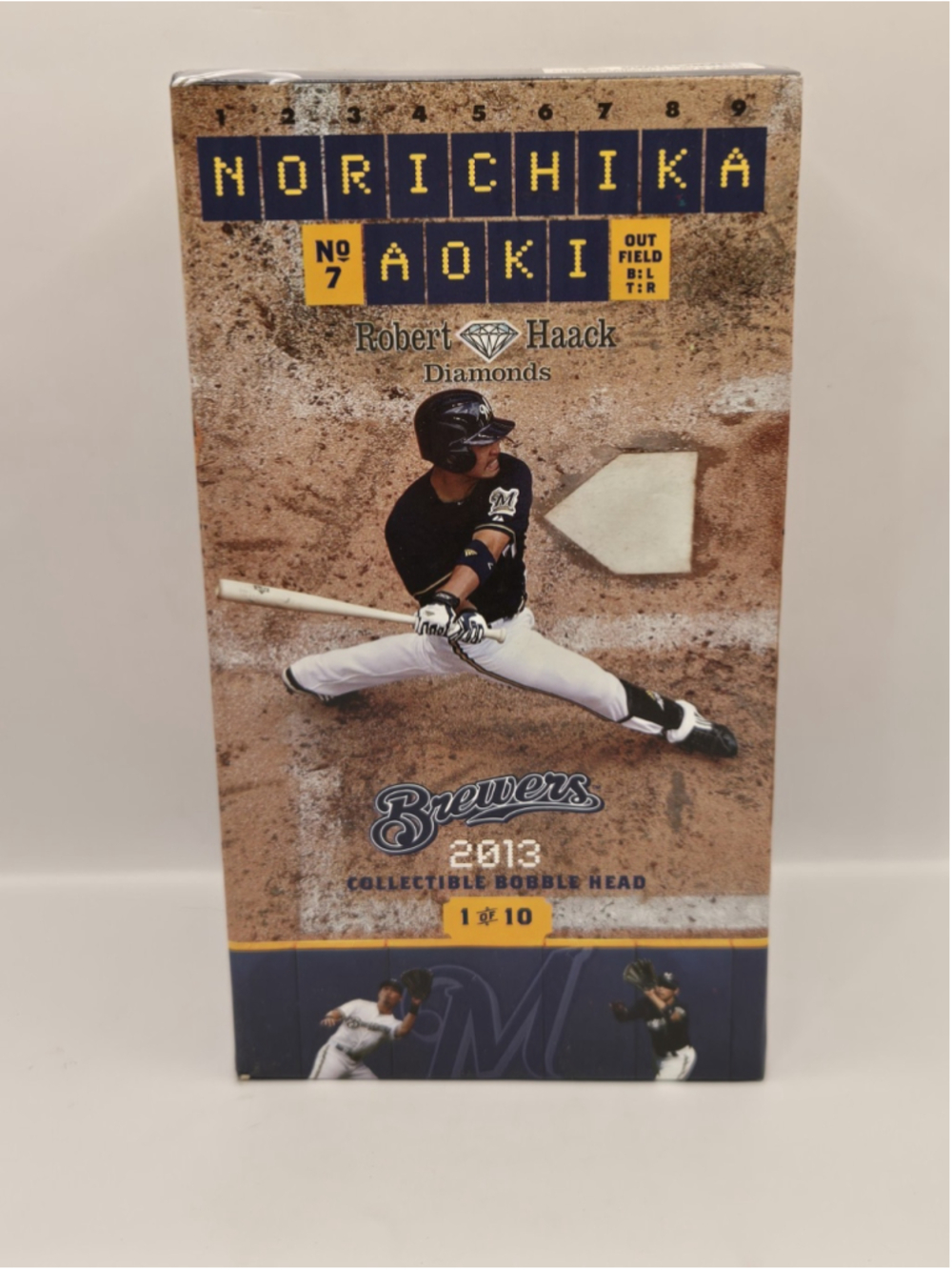2013 Norichika Aoki Milwaukee Brewers Bobblehead Stadium Give-Away - New in Box